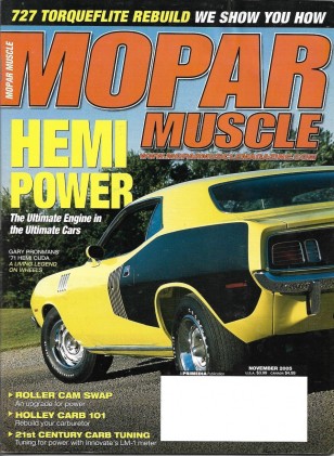 MOPAR MUSCLE 2005 NOV - HEMI CUDA, 300C, DART GT